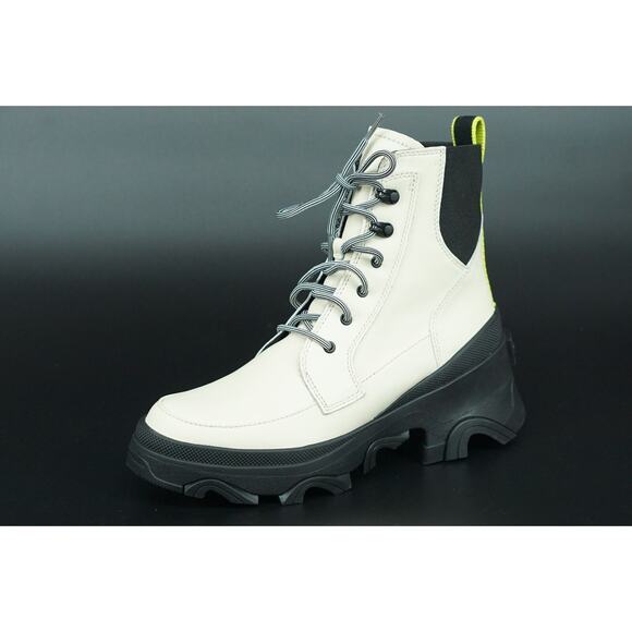 Sorel Brex Lace-up Waterproof Snow Boot size 8 Chalk Ankle Hiking Platform - Picture 1 of 10